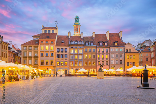 Old town in Warsaw, cityscape of Poland