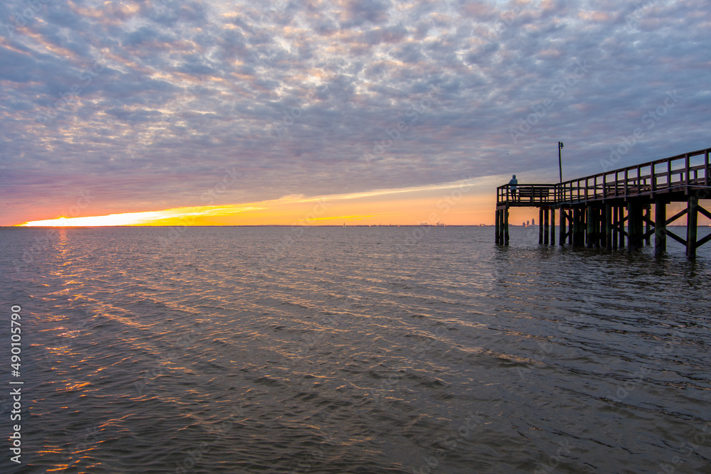 Fototapeta premium pier at sunset
