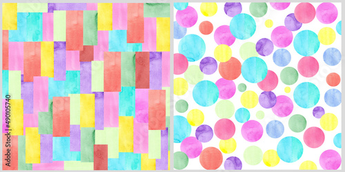 Set of Abstract Hand Painted watercolor Illustrations for Decoration, Postcard, Social Media Banner, Brochure Cover Design Background.