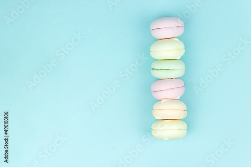 Delicious Sweet Colorful marshmallow looks like Macarons.