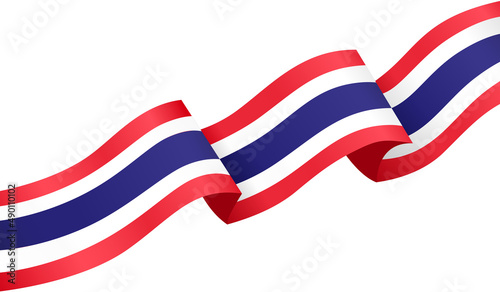 Corner waving  Thailand flag  isolated  on png or transparent background,Symbol of Thailand,template for banner,card,advertising ,promote,and business matching country poster, vector illustration