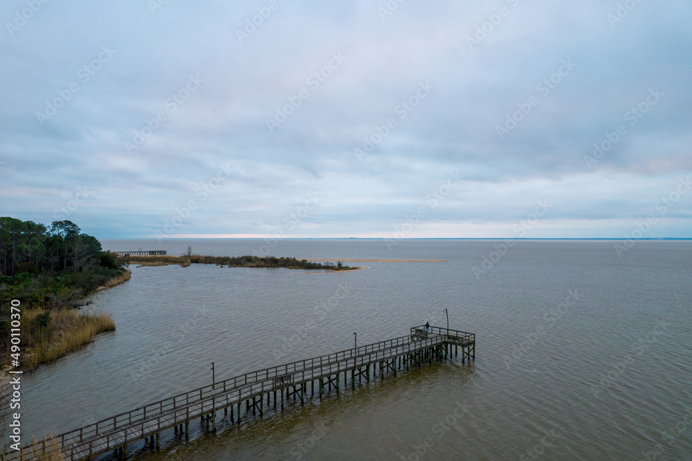 Mobile Bay overcast evening