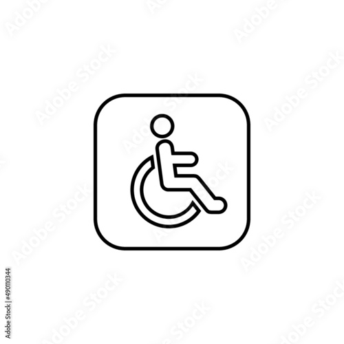 Wheel chair icon isolated on white background