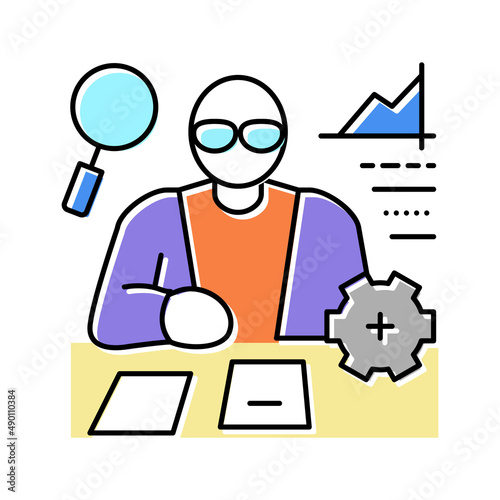 undergraduate research color icon vector illustration