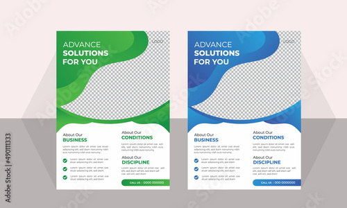 Creative a4 Abstract Business Modern Vector Flyer Design Template or Brochure Cover Template. Colorful booklet, annual report, corporate identity template in an A4 page.