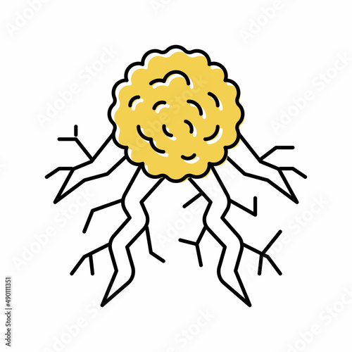 cancer cell color icon vector illustration