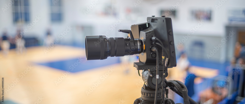 tv camera for broadcasting basketball