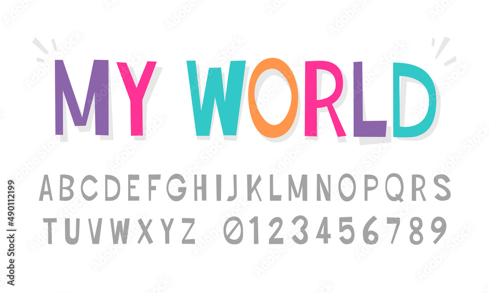 Playful Kids Typography. Modern Cut Out Font. Playful Kids Typography. Modern Cut Out Font.