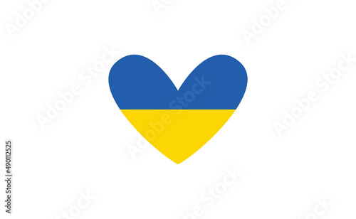 Heart shaped ukranian flag. Love for Ukraine.