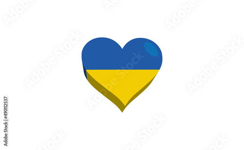 Heart shaped ukranian flag. Love for Ukraine.