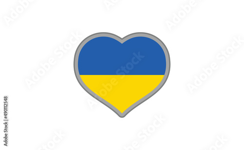 Heart shaped ukranian flag. Love for Ukraine.
