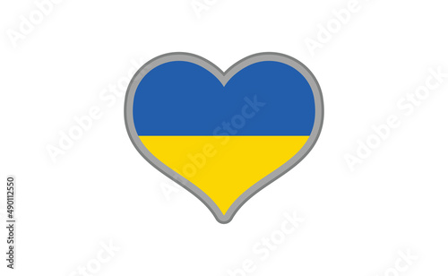 Heart shaped ukranian flag. Love for Ukraine.