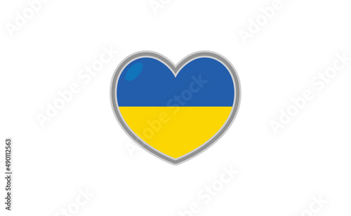 Heart shaped ukranian flag. Love for Ukraine.