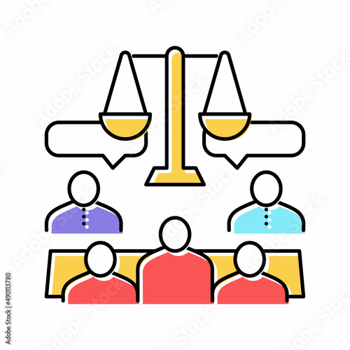 arbitration law dictionary color icon vector illustration