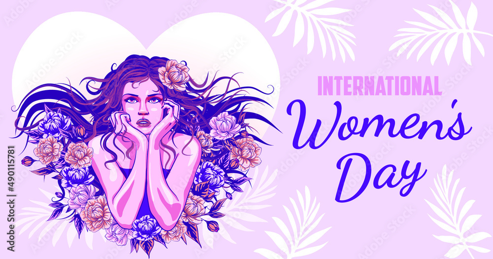 Women's day holiday illustration. hand drawn spring and flower doodles. The horizontal format is perfect for a web banner or greeting card. Women's day holiday illustration. hand drawn spring and flower doodles. The horizontal format is perfect for a web banner or greeting card.