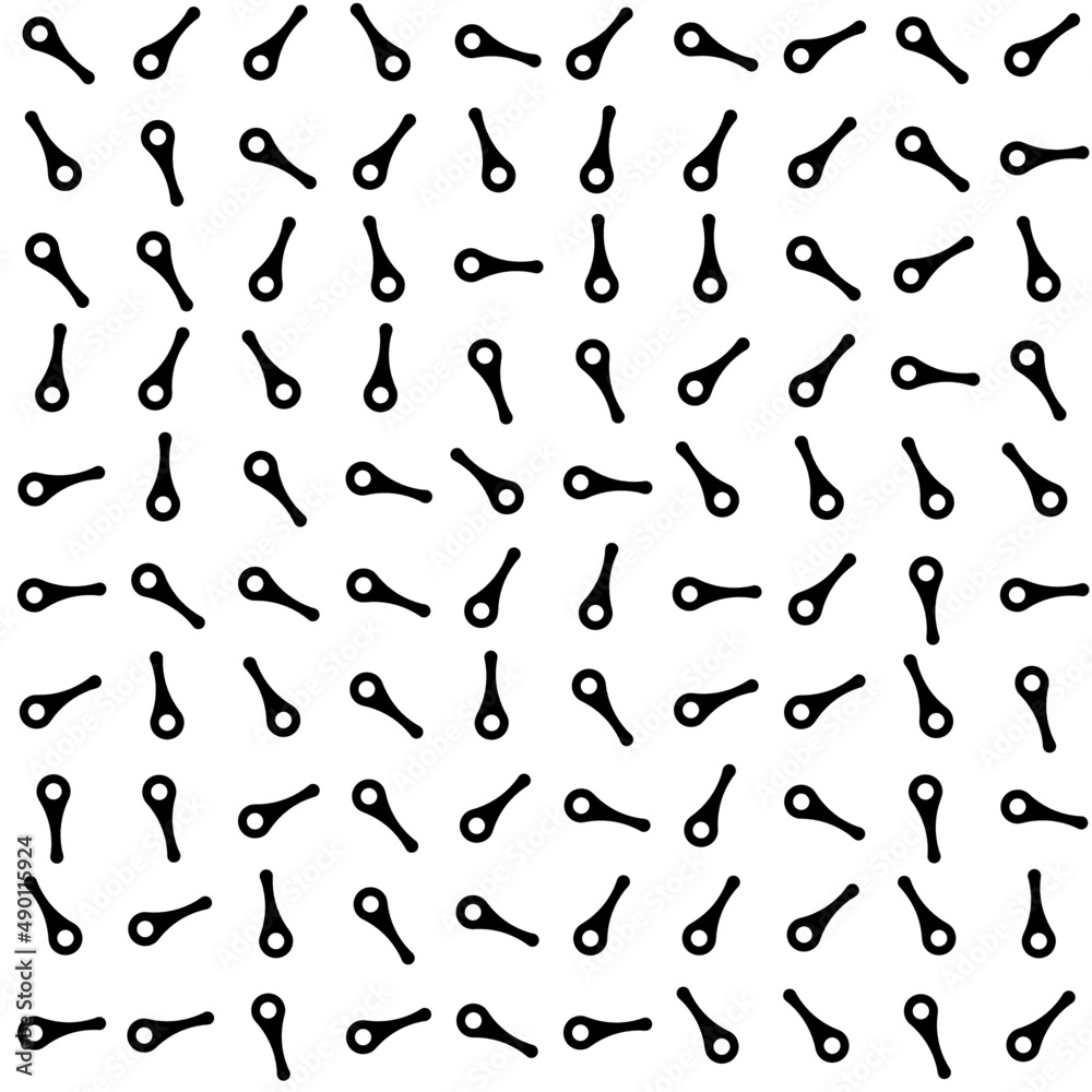 Seamless pattern vector with random black spoons.