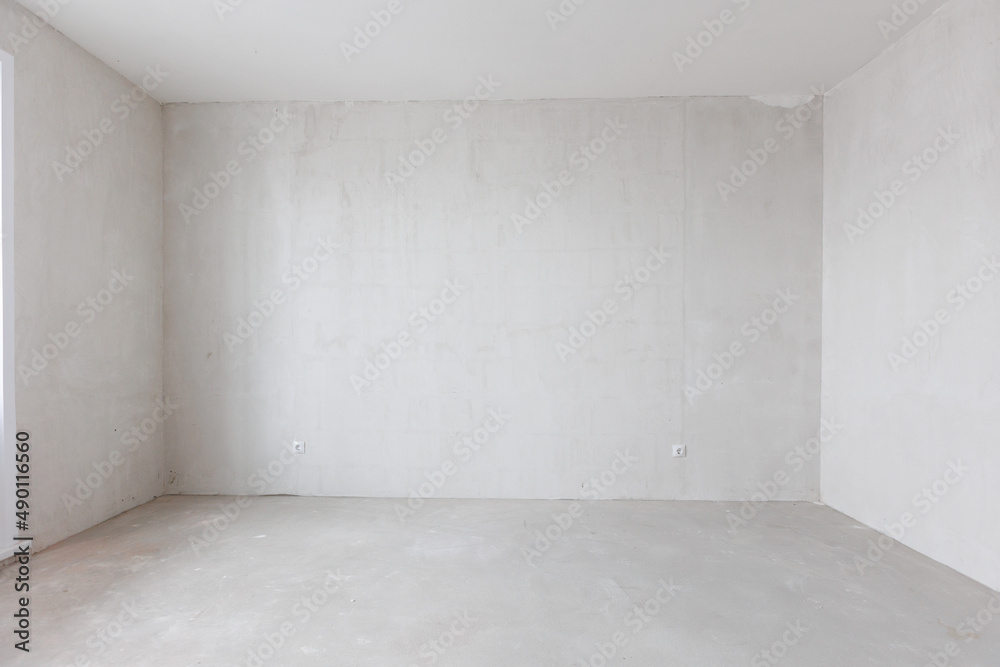 interior of the apartment without decoration in gray colors interior of the apartment without decoration in gray colors
