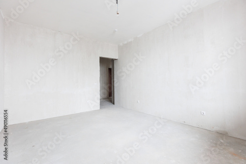 interior of the apartment without decoration in gray colors