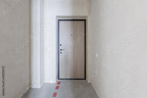 interior of the apartment without decoration in gray colors