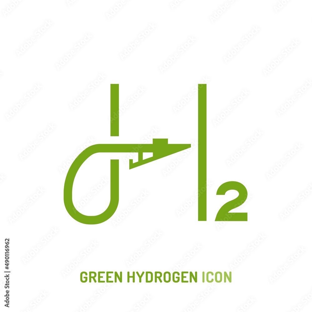 Hydrogen filling station icon. Editable vector illustration