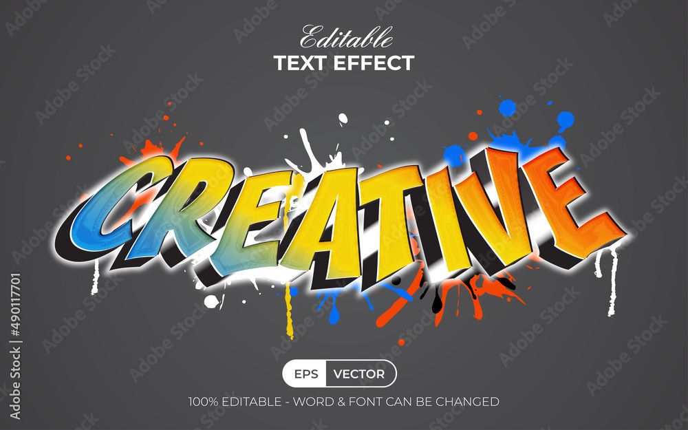 Obraz premium Creative text effect graffiti style. Editable text effect.