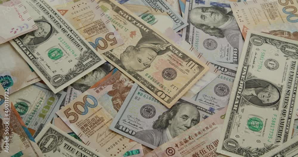 Heap of the different banknote Heap of the different banknote
