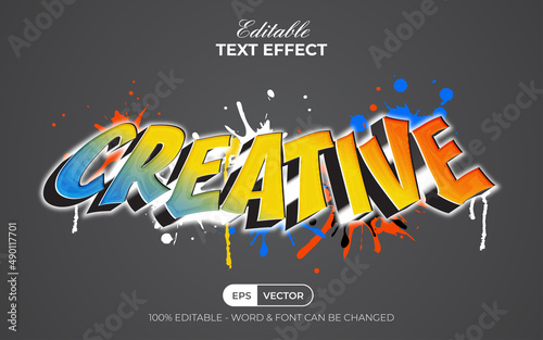 Creative text effect graffiti style. Editable text effect.