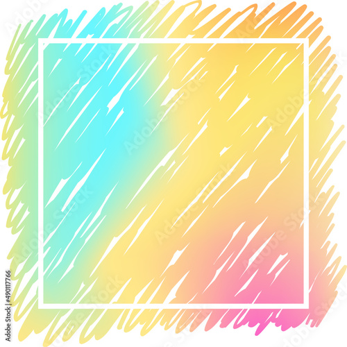 Doodle element holographic background. Colorful ink scribble. Bright colors element .