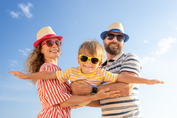 Happy family having fun on summer vacation