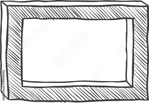 Doodle pencil ornament frame. Pencil effect sketch. Notebook scribble.