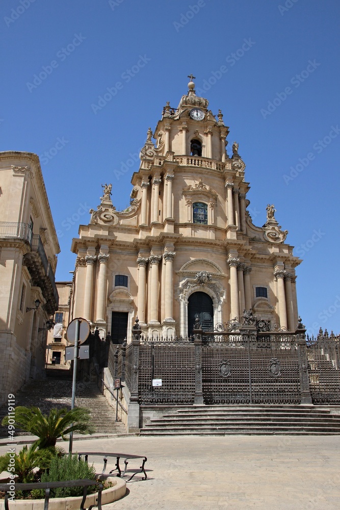 Italy, Sicily: Foreshortening of Ragusa Ibla.