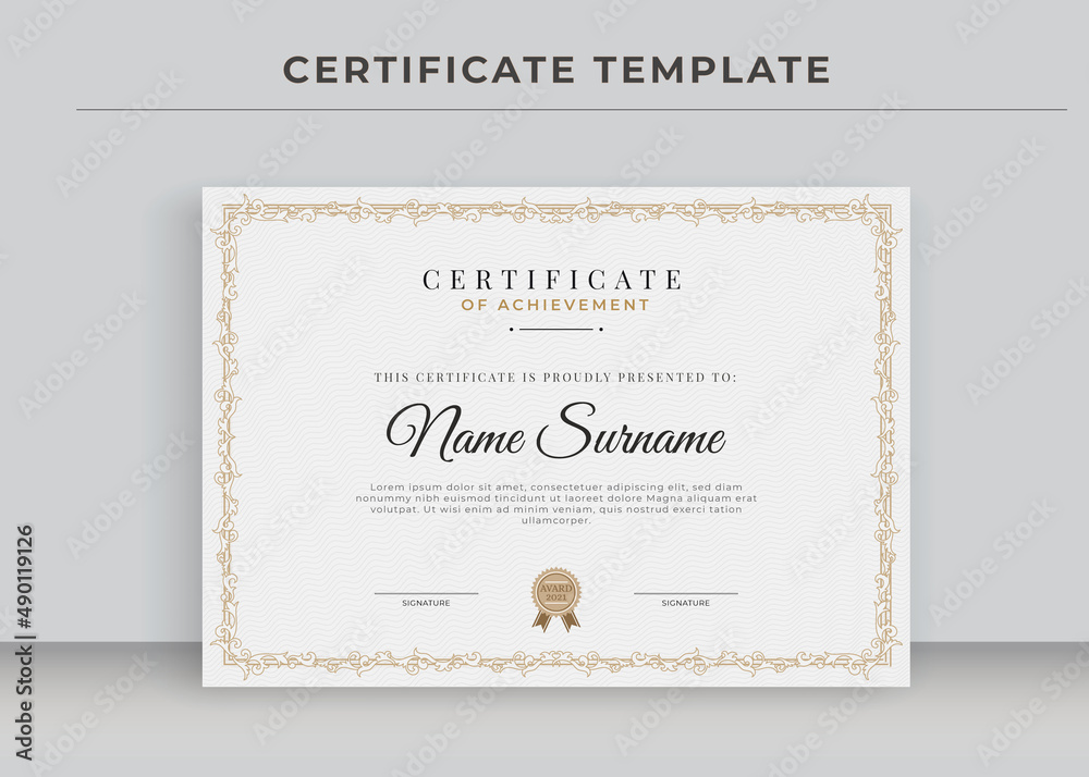 Certificate of Appreciation template, Certificate of achievement, awards diploma - obrazy, fototapety, plakaty 