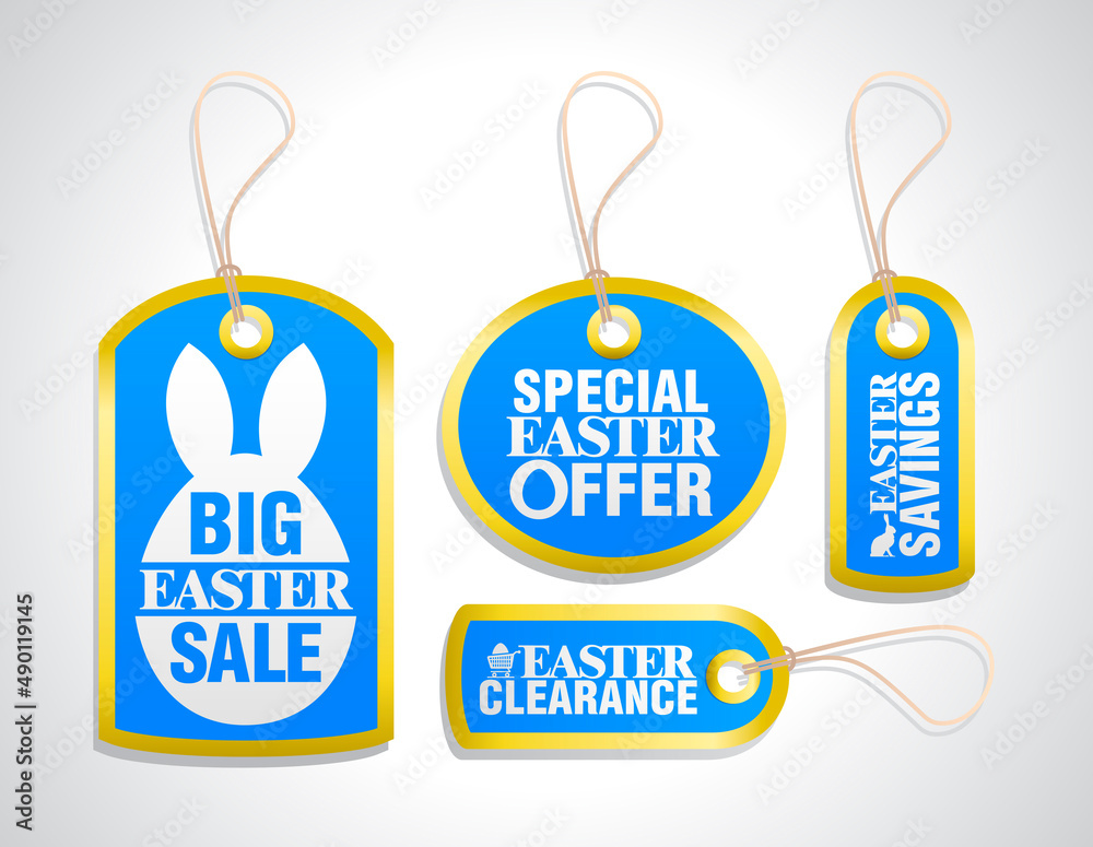 Easter blue sale tag set concept design