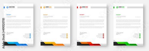 corporate modern letterhead design template with yellow, blue, green and red color. creative modern letter head design template for your project. letterhead, letter head, Business letterhead design.