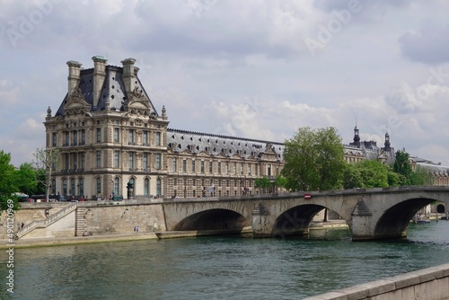 The Louvre at Pont Royal bridge over the Seine, Paris France © Michael