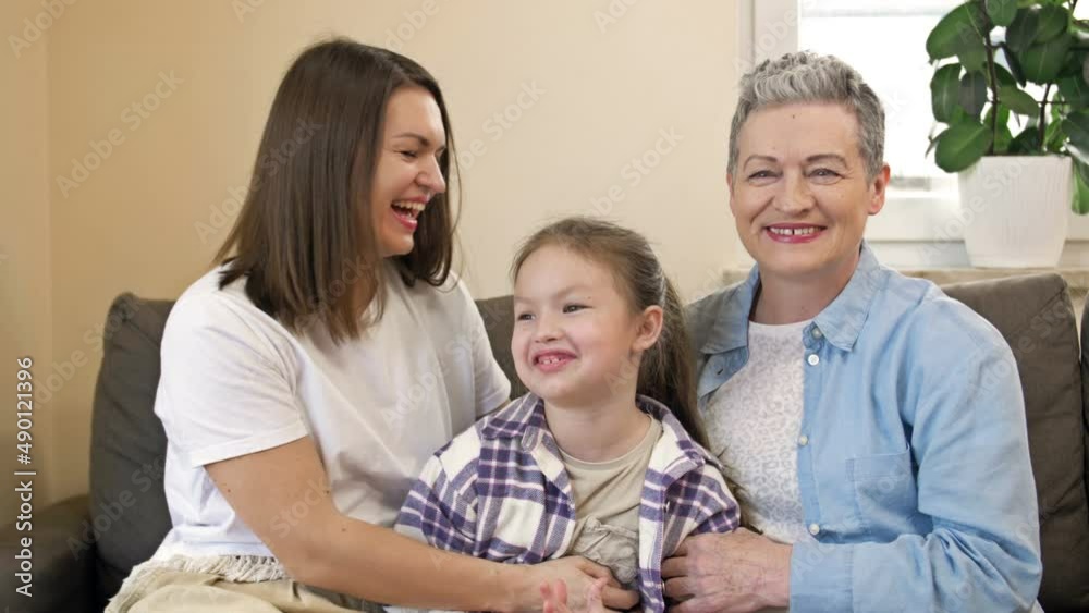 Portrait of grandmother, mother and daughter. Three generations of women in the family. Portrait of grandmother, mother and daughter. Three generations of women in the family.
