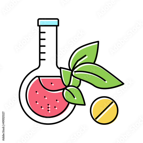 natural homeopathy liquid color icon vector illustration