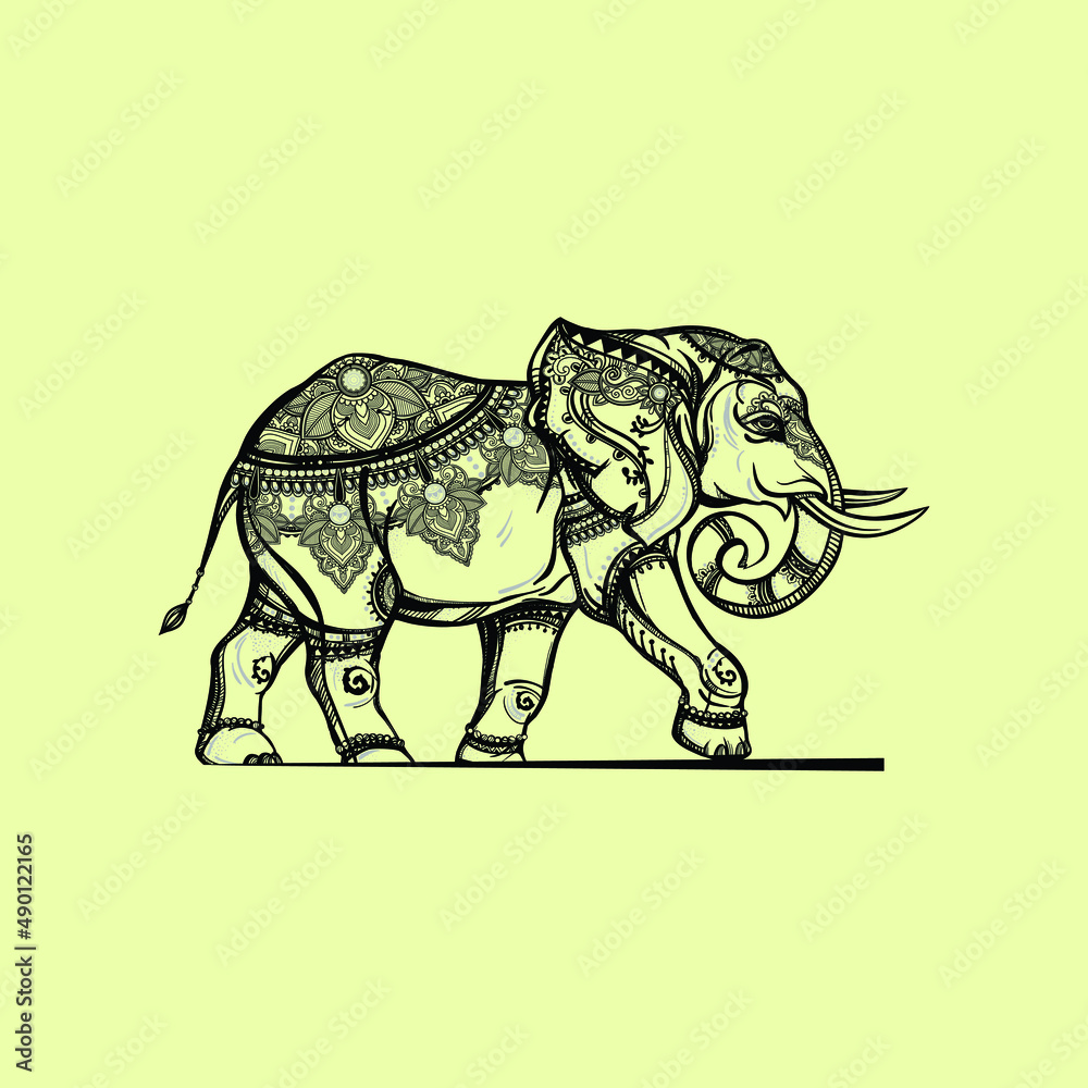 Obraz premium Elephant Vector Design, sketch, Illustration graphics design.