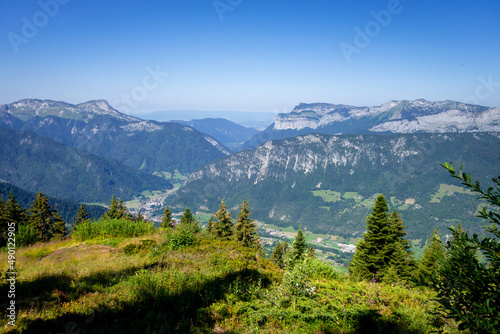 Mountain landscape in La Clusaz, France