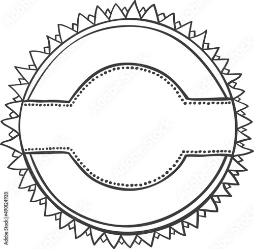 Doodle label. Simple doodle element . Pencil effect sketch. Retro label doodle.