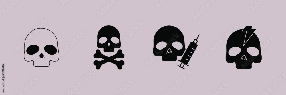 Obraz premium skull icons symbol vector elements for infographic web