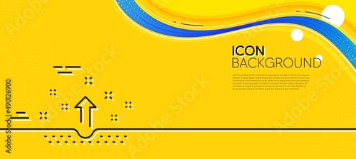Clean skin line icon. Abstract yellow background. Body or Face care sign. Minimal clean skin line icon. Wave banner concept. Vector