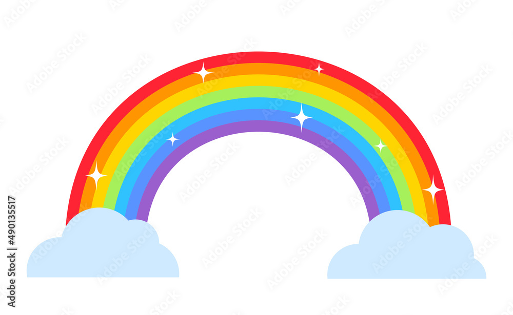 Illustration of Rainbow with clouds Illustration of Rainbow with clouds