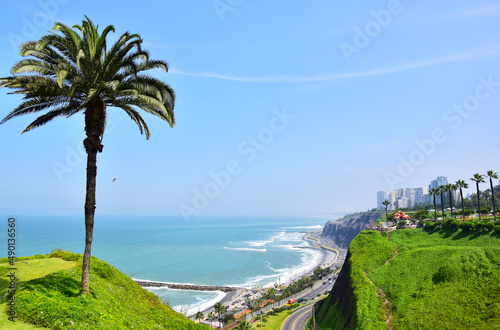 Ocean and coastline in Lima photo