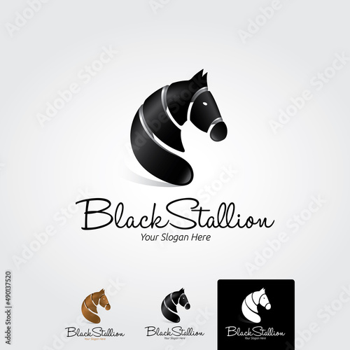 Minimal horse logo template - vector