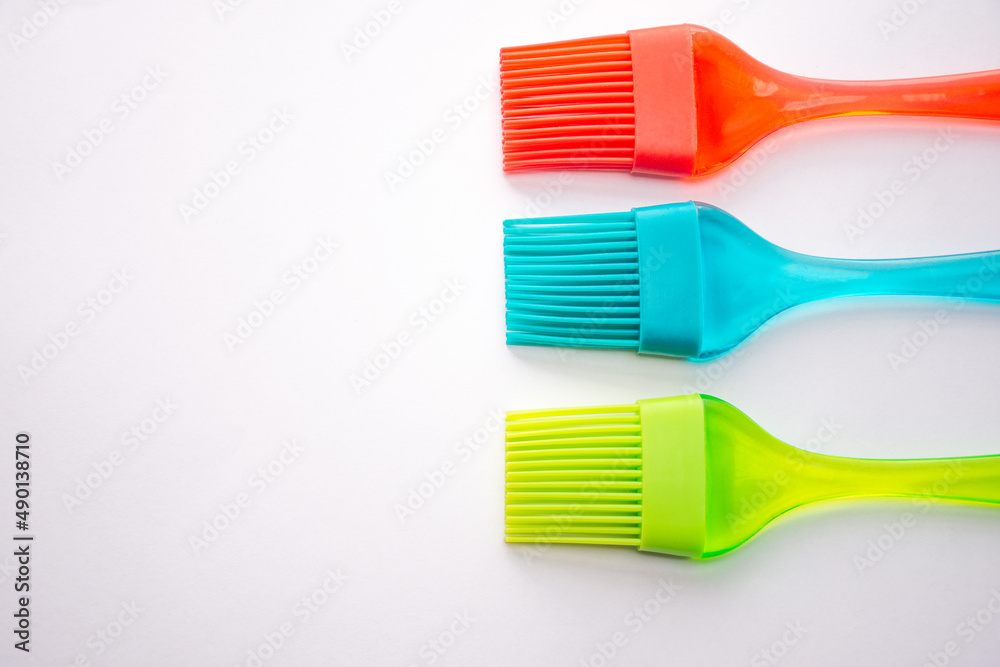 Line of colored silicone brushes. Line of colored silicone brushes.