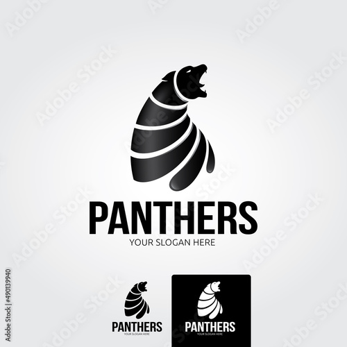 Minimal panthers logo template - vector