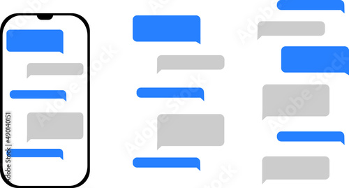 Vector illustration of a phone with message icons