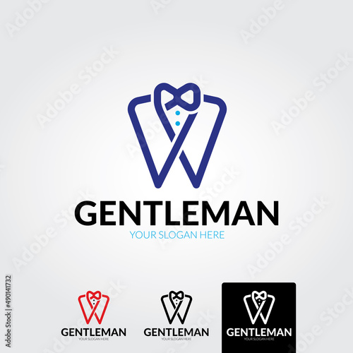 Minimal gentleman logo template - vector