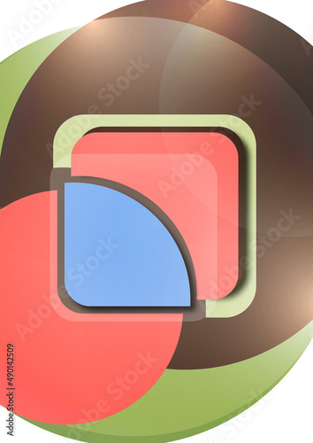 Abstract geometric pattern background texture for poster cover design. Minimal color vector banner template with circles and squares. Vector